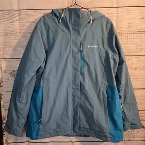 Columbia womans winter coat with hood slate teal color size XXL plus size.